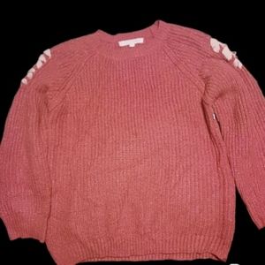 First Sight coral knitted sweater